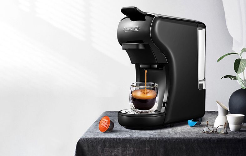 3-in-1 capsule coffee maker  HiBREW H1A 1450W, HiBREW H1A-black