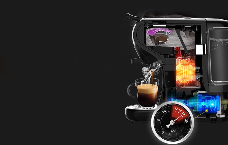 3-in-1 capsule coffee maker  HiBREW H1A 1450W, HiBREW H1A-black