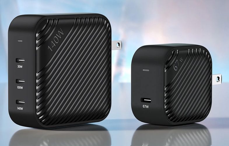 Wall charger INVZI GanHub 3x USB-C, 140W, EU/UK/AU/US (black), INVZI GH14013