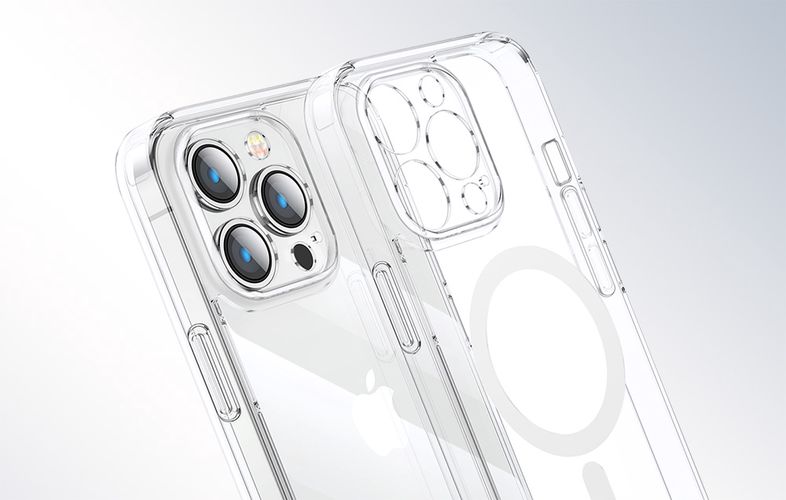 Joyroom JR-14D5 transparent magnetic case for iPhone 14, 10 + 4 pcs FOR FREE, Joyroom 43653-uniw