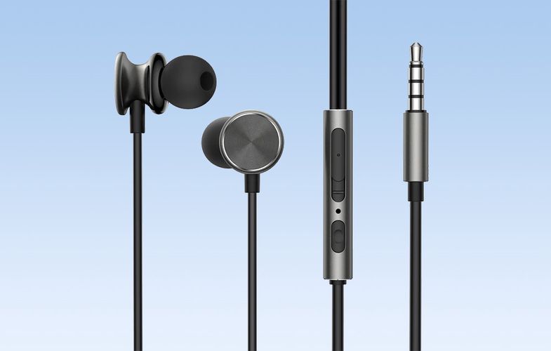 Wired Earphones JR-EW03, Half in Ear (Dark Grey), Joyroom JR-EW03 Dark Gray