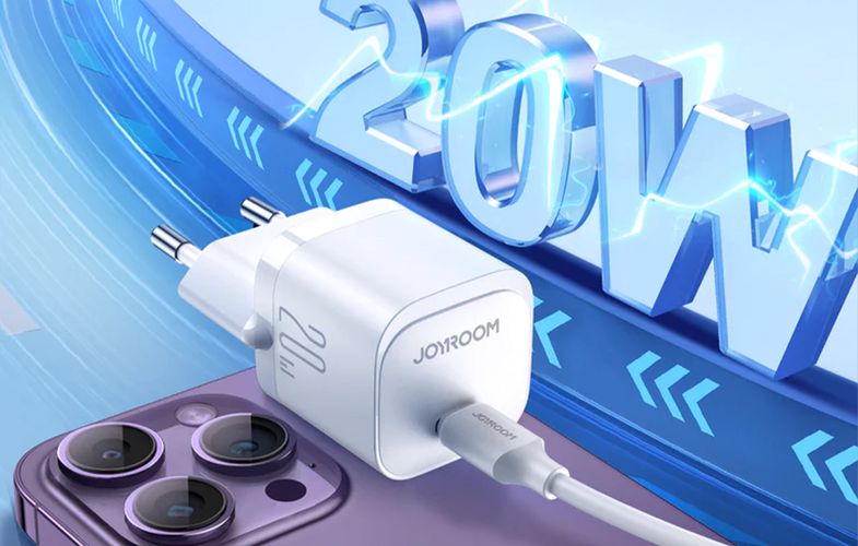 Mini charger PD 20W C-L Cable Joyroom JR-TCF02 (white), Joyroom JR-TCF02 White C+L