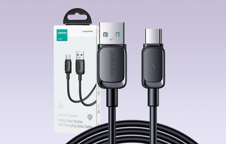 Cable S-AC027A14 USB to USB C / 3A/ 1,2m (black), Joyroom S-AC027A14 1.2m-Bl