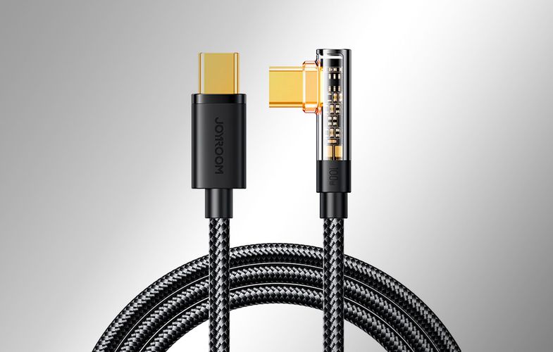 Joyroom S-CC100A6 USB to USB-C Angle 20W 1.2m cable (black), Joyroom S-CC100A6