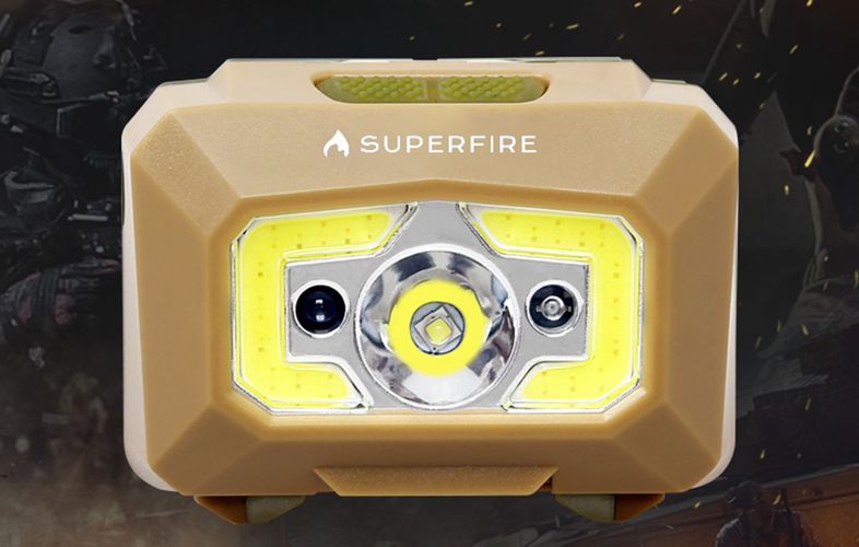 Headlight with non-contact switch Superfire X30, 340lm, USB, Superfire X30