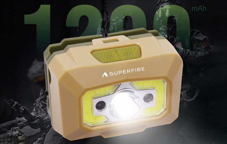 Headlight with non-contact switch Superfire X30, 340lm, USB, Superfire X30