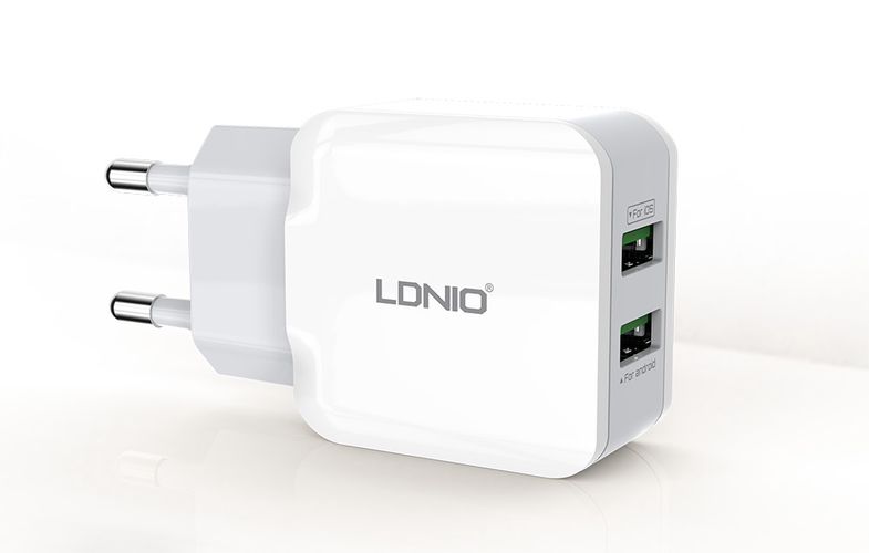 Wall charger LDNIO A2202, 2x USB, 12W (white), LDNIO A2202 EU