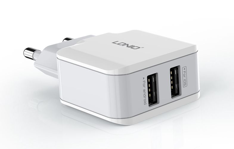 Wall charger LDNIO A2202, 2x USB, 12W (white), LDNIO A2202 EU