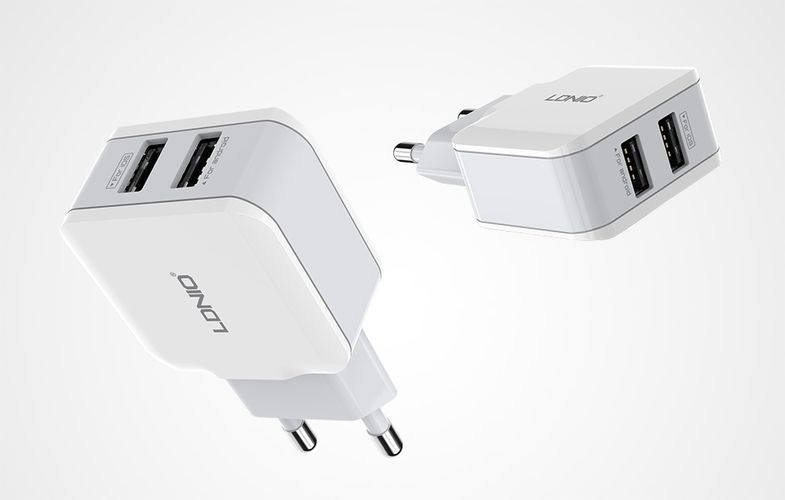 Wall charger LDNIO A2202, 2x USB, 12W (white), LDNIO A2202 EU