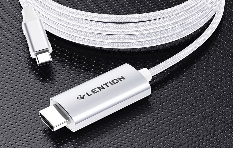 Lention CU707 USB-C to HDMI 2.0 cable,  4K60Hz, 1Gbps, 3m (silver), Lention CB-CU707H-3MSC-SIL-