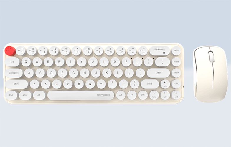 Wireless keyboard + mouse set MOFII Bean 2.4G (White-Beige), MOFII SMK-676367A WB