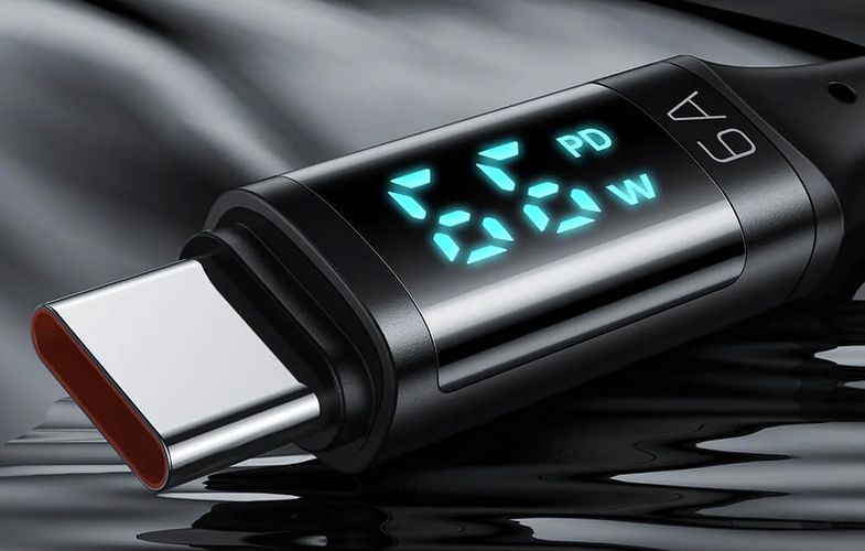 Cable USB to USB-C Mcdodo CA-1080 with display , 66W, 6A, 1.2m (black), Mcdodo CA-1080