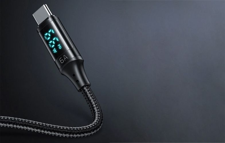 Cable USB to USB-C Mcdodo CA-1080 with display , 66W, 6A, 1.2m (black), Mcdodo CA-1080