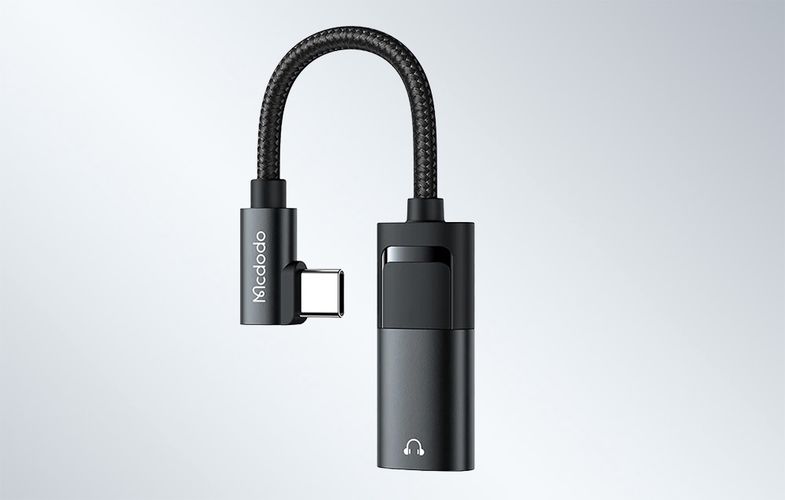 USB-C to AUX mini jack 3.5mm + USB-C adapter, Mcdodo CA-1880 (black), Mcdodo CA-1880