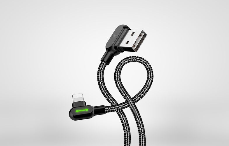 USB to Lightning cable, Mcdodo CA-4673, angled, 1.8m (black), Mcdodo CA-4673