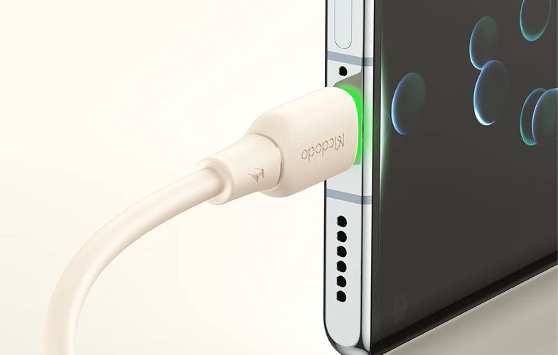 USB to USB-C Cable Mcdodo CA-4750 with LED light 1.2m (beige), Mcdodo CA-4750