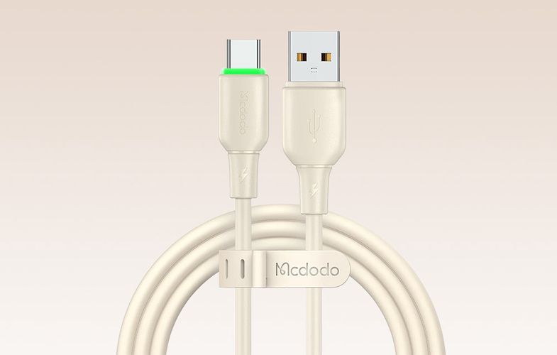 USB to USB-C Cable Mcdodo CA-4750 with LED light 1.2m (beige), Mcdodo CA-4750