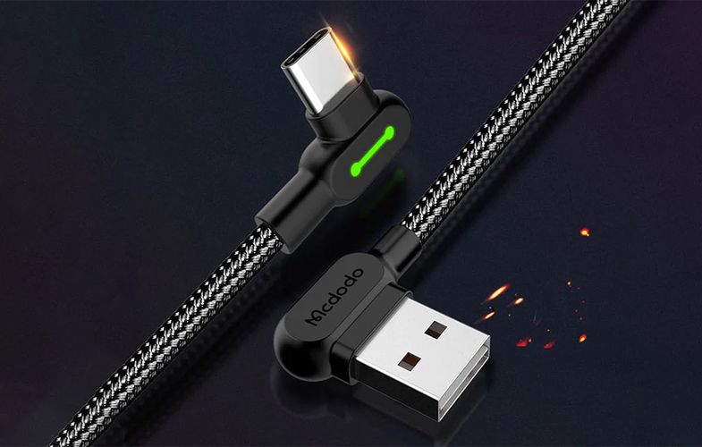 USB to USB-C cable Mcdodo CA-5280 LED, 0.5m (black), Mcdodo CA-5280