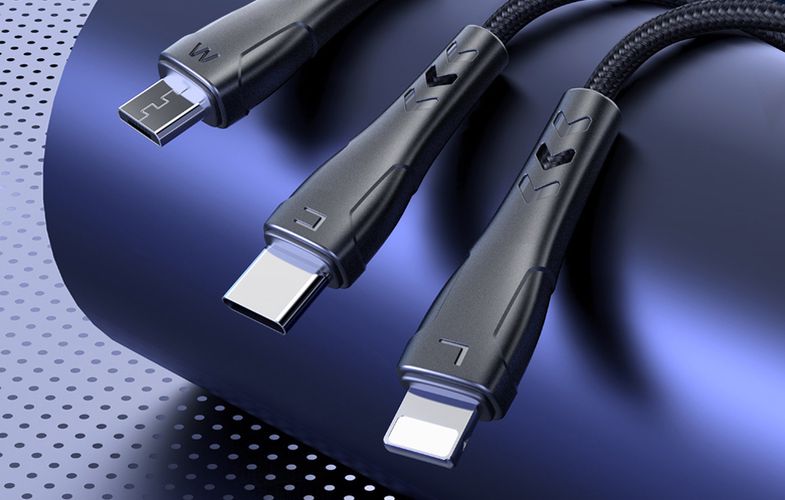 3in1 USB to USB-C / Lightning / Micro USB Cable, Mcdodo CA-6960, 1.2m (Black), Mcdodo CA-6960