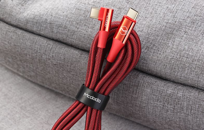 Cable USB-C to USB-C Mcdodo CA-8321 100W 90 Degree 1.2m (red), Mcdodo CA-8321