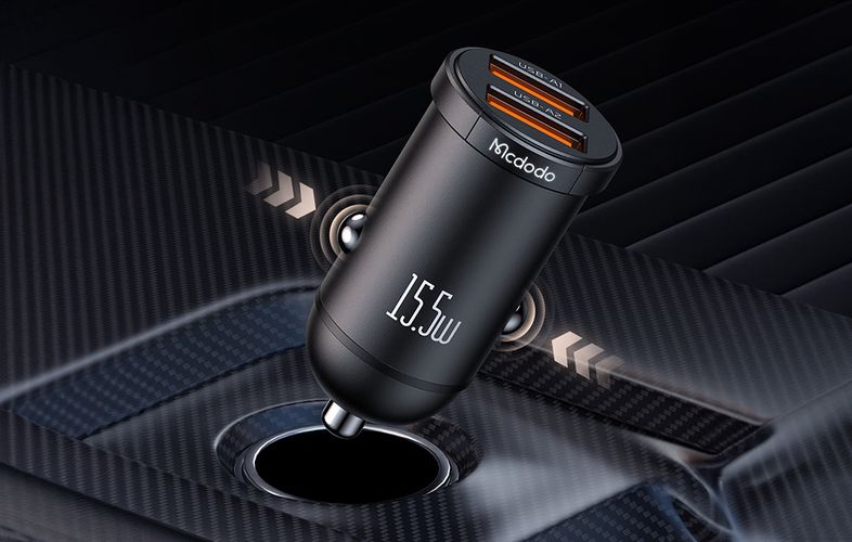 Mcdodo CC-2950 car charger, 2x USB, 15.5W (black), Mcdodo CC-2950