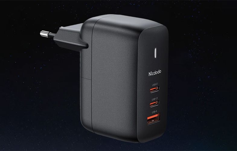 GaN 65W charger Mcdodo CH-0291 2x USB-C, USB-A (black), Mcdodo CH-0291