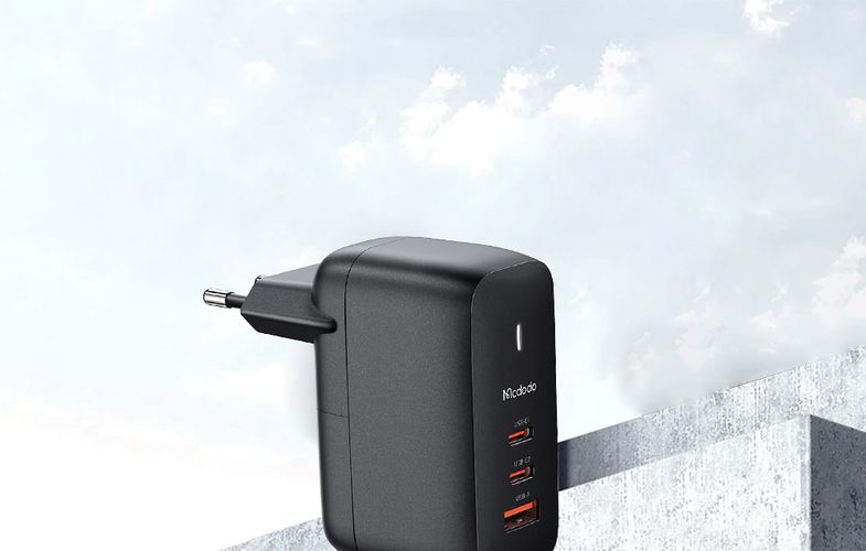 GaN 65W charger Mcdodo CH-0291 2x USB-C, USB-A (black), Mcdodo CH-0291