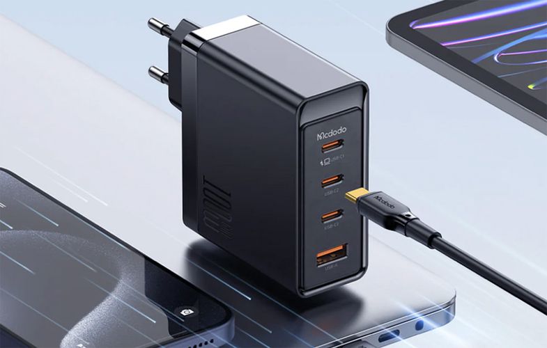 Wall charger McDodo GAN 3xUSB-C + USB, 100W + 2m cable (black), Mcdodo CH-5141