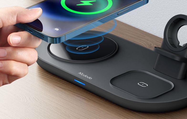 Wireless Charger Mcdodo CH-7061 3 in 1 15W (mobile/TWS/Apple watch) (black), Mcdodo CH-7061