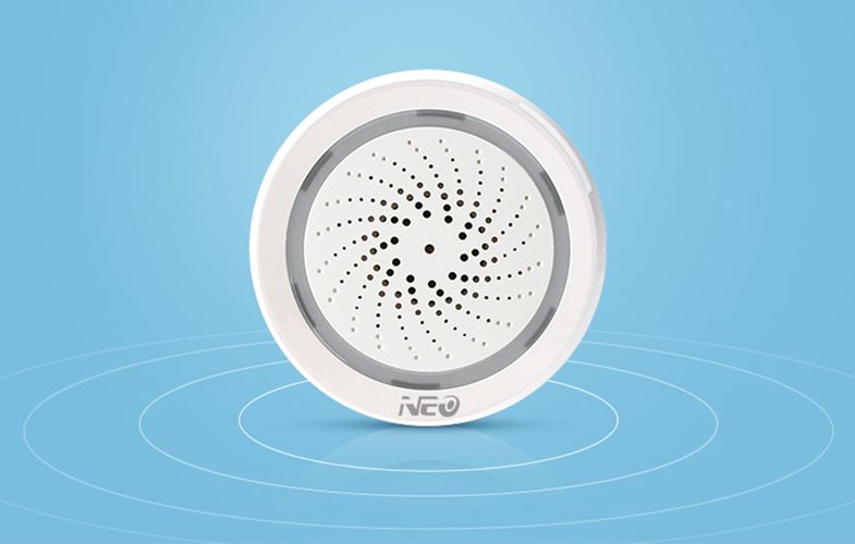 Smart Alarm Siren NEO NAS-AB02WT with Humidity Temperature Sensor, WiFi TUYA, Neo NAS-AB02WT