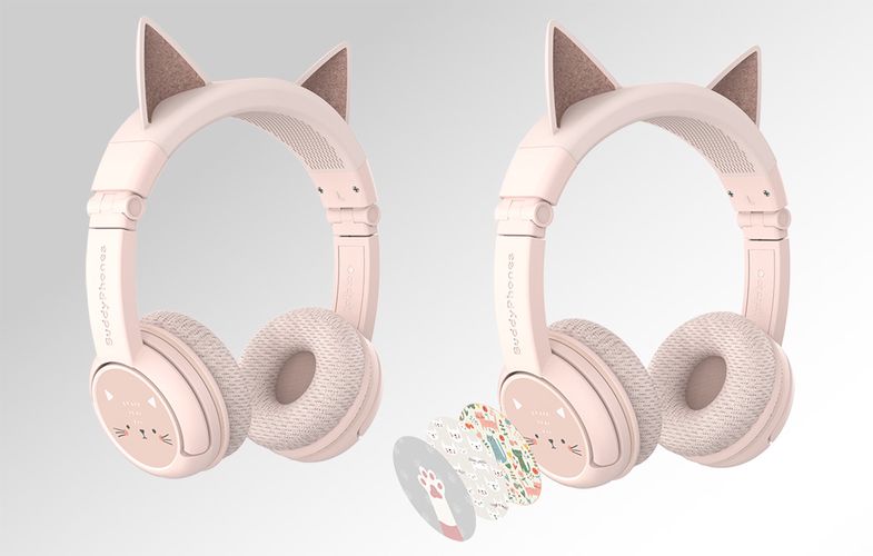 Wireless headphones for kids Buddyphones Play Ears Plus cat (Pink), BuddyPhones BT-BP-PLAYP-EARS-CAT