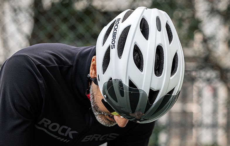 Cycling Helmet with glasses  Rockbros TT-16 (black), Rockbros TT-16-BK