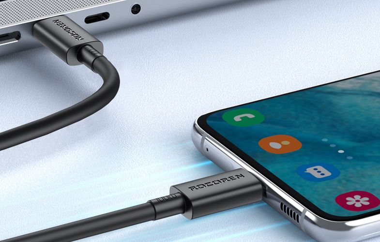 Fast Charging cable Rocoren USB-C to USB-C Simples Series 100W, 1m (black), Rocoren RCCXTT1-JY01