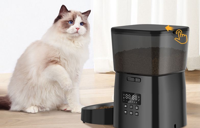 Rojeco 2L Automatic Pet Feeder Button Version, Rojeco RWSQ-02 Black