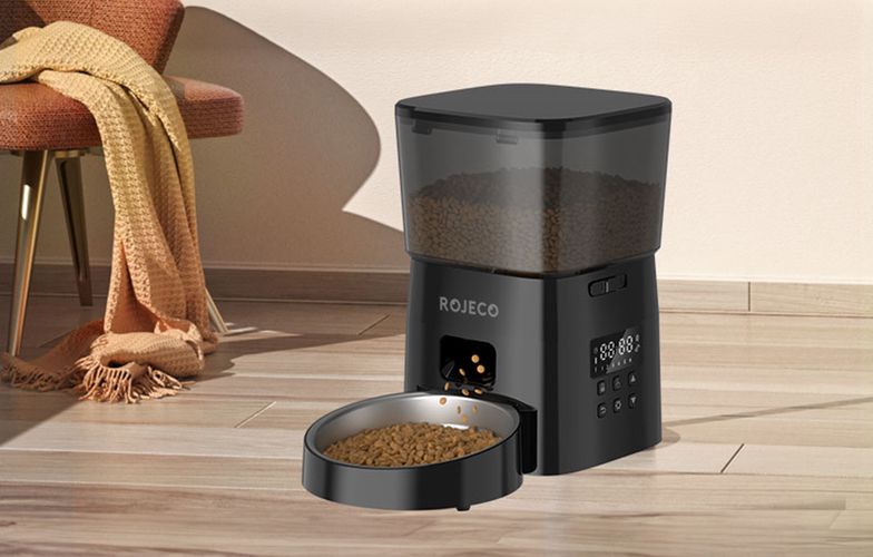 Rojeco 2L Automatic Pet Feeder Button Version, Rojeco RWSQ-02 Black