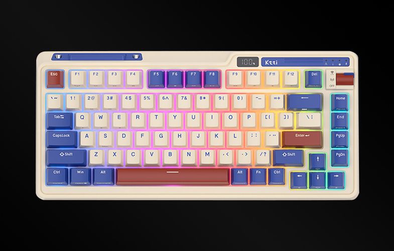 Wireless mechanical keyboard Royal Kludge KZZI K75 pro RGB, Moment Switch (retro blue), Royal Kludge KZZI K75pro moment