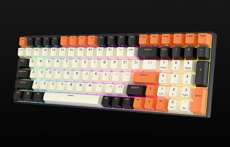 Mechanical keyboard Royal Kludge RK100 RGB, brown switch (black-orange), Royal Kludge RK100