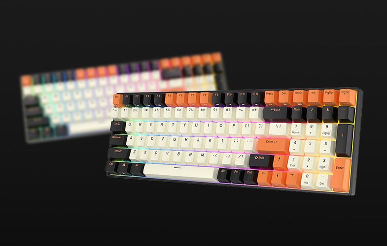 Mechanical keyboard Royal Kludge RK100 RGB, brown switch (black-orange), Royal Kludge RK100