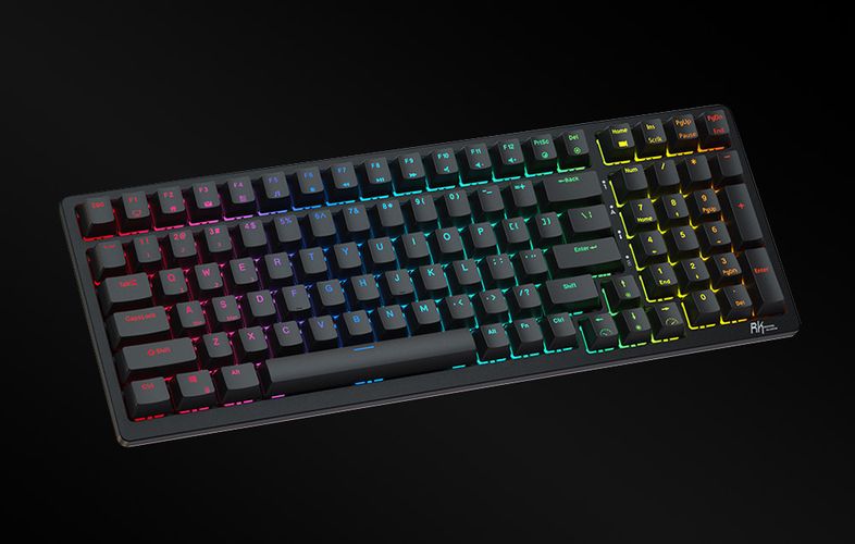 Wireless mechanical keyboard Royal Kludge RK98 RGB, Red switch (black), Royal Kludge RK98 red switch