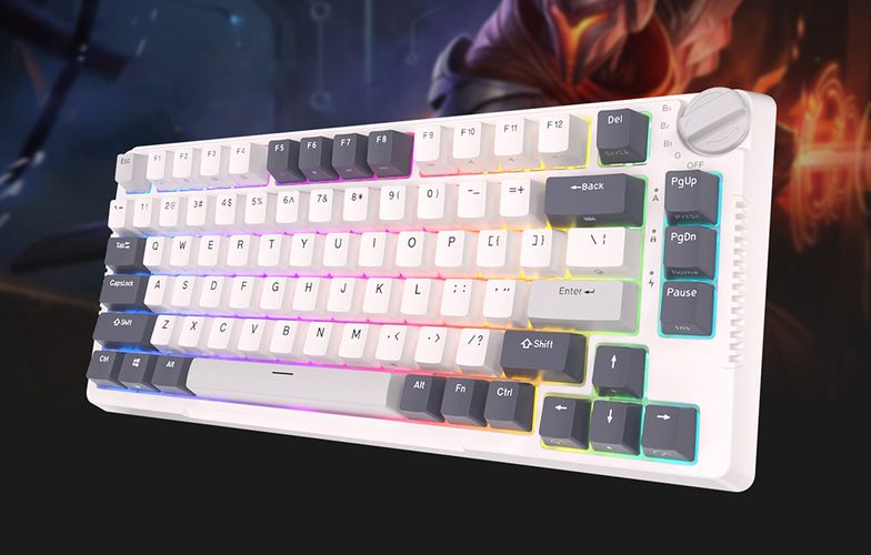 Mechanical keyboard Royal Kludge RKH81 RGB, Sky cyan switch (white), Royal Kludge RKH81 skycyan switch