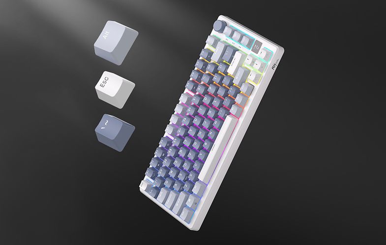 Wireless mechanical keyboard Royal Kludge RKM75 RGB, Silver switch (blue), Royal Kludge RKM75 silver switch