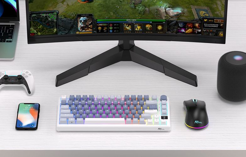 Wireless mechanical keyboard Royal Kludge RKM75 RGB, Silver switch (blue), Royal Kludge RKM75 silver switch