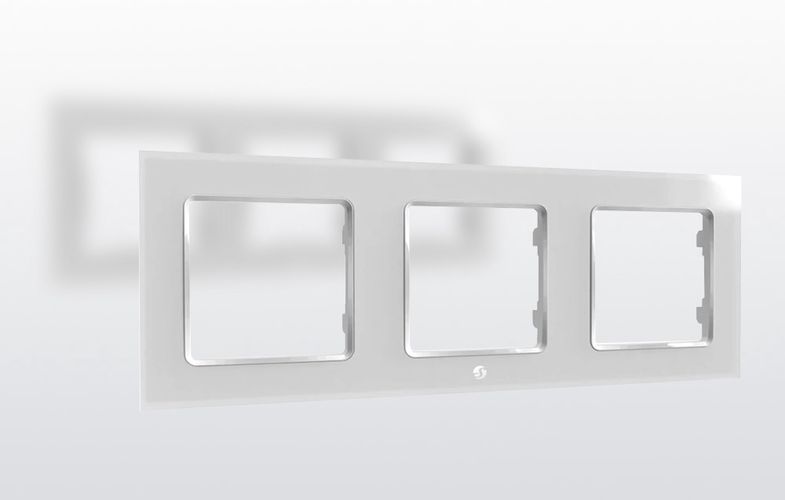 Shellly Switch Frame Triple (White), Shelly Frame3White