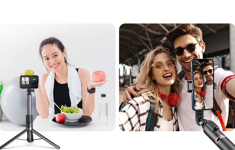 TELESIN 2nd gen remote selfie stick w. tripod (130cm) TE-RCSS-003, Telesin TE-RCSS-003