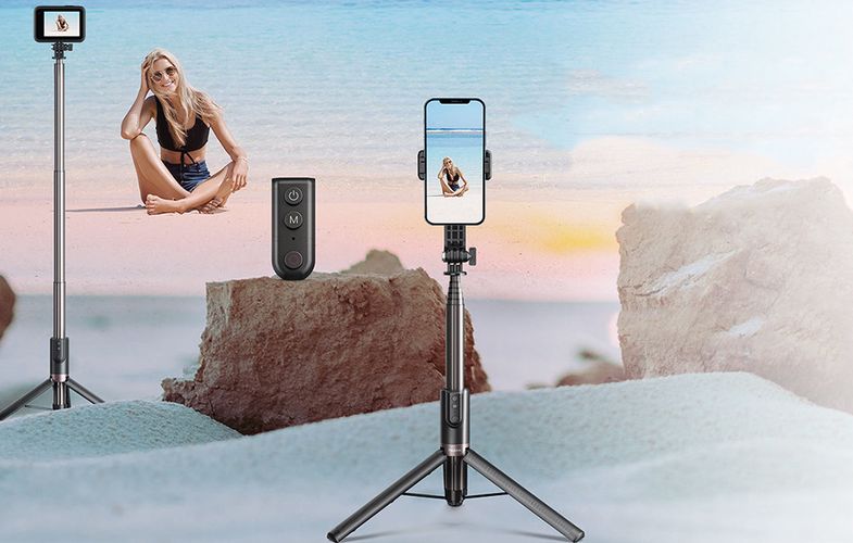 Selfie-stick TELESIN with tripod and remote control for GoPro / phones (130 cm), Telesin TE-RCSS-003
