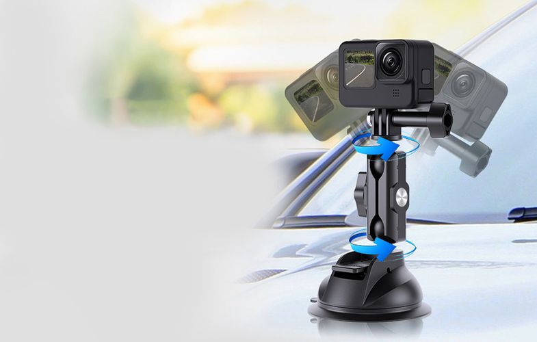 TELESIN Universal Suction Cup Holder with phone holder and action camera mounting TE-SUC-012, Telesin TE-SUC-012