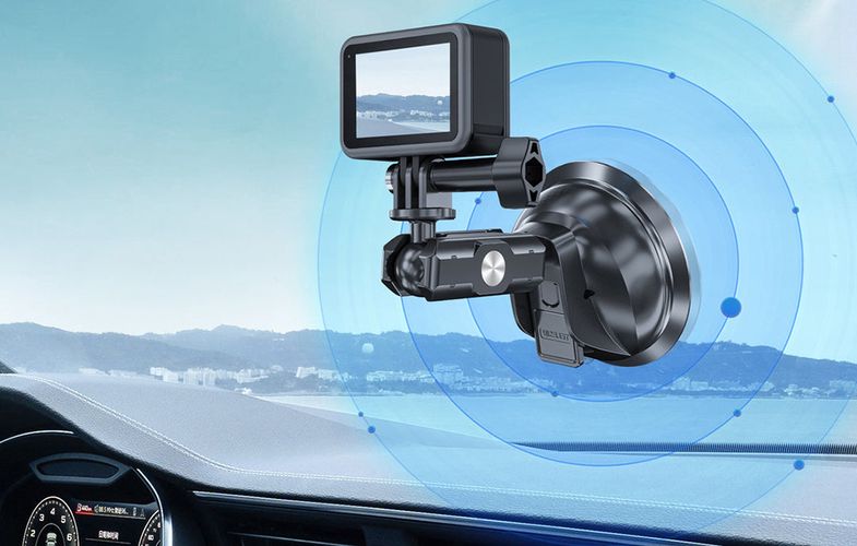 TELESIN Universal Suction Cup Holder with phone holder and action camera mounting TE-SUC-012, Telesin TE-SUC-012