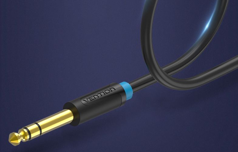 Audio Cable TRS 3.5mm to 6.35mm Vention BABBG 1,5m, Black, Vention BABBG