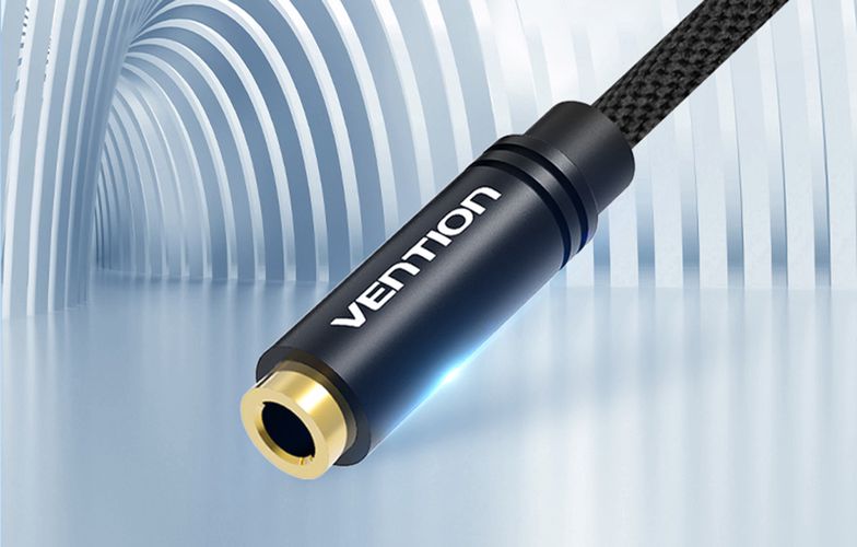 Cable audio mini jack 3.5mm female to 2x mini jack 3.5 mm male Vention BBLBAB 0.6m (black), Vention BBLBAB