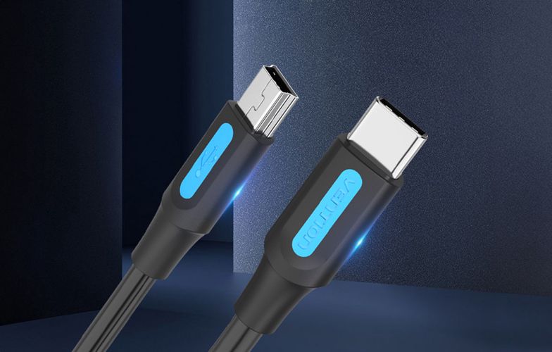 USB-C 2.0 to Mini-B cable Vention COWBF 2A 1m black, Vention COWBF